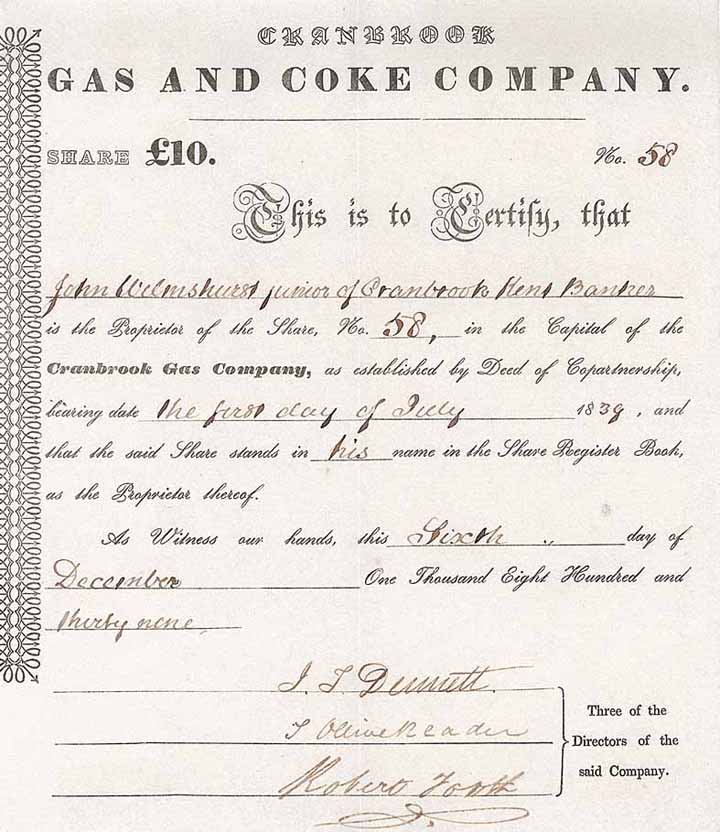 Cranbrook Gas & Coke Co.