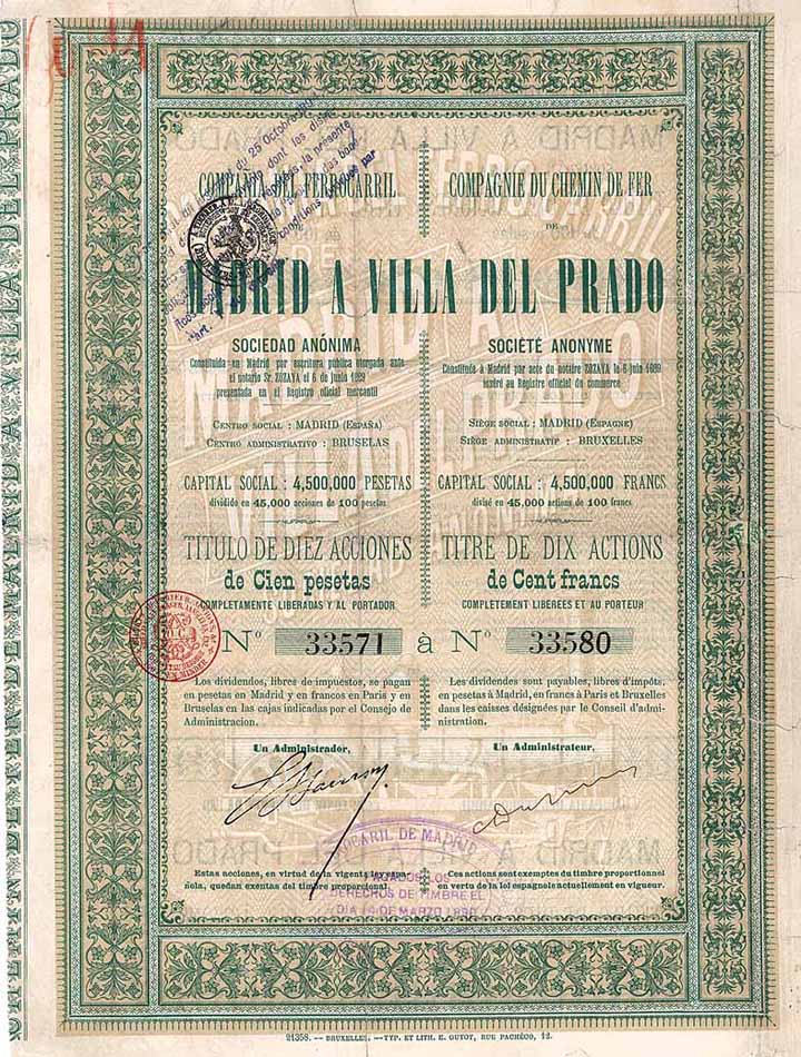Compania del Ferrocarril de Madrid a Villa del Prado S.A.
