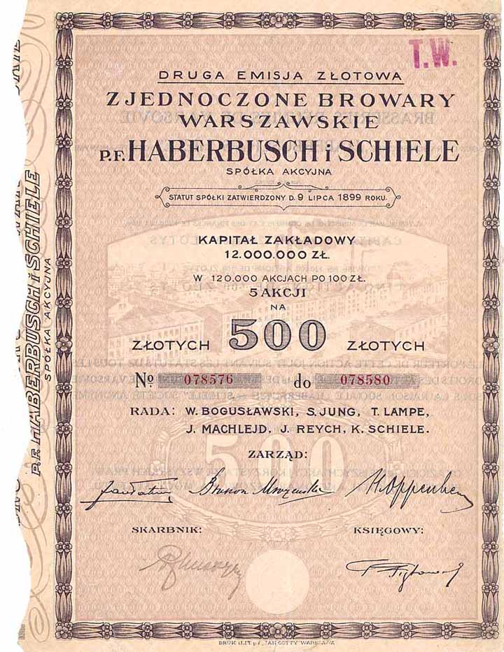 Zjednoczone Browary Warszawskie p.f. Haberbusch i Schiele S.A. (Vereinigte Warschauer Brauereien “Haberbusch & Schiele” AG)