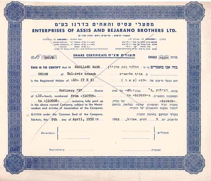 Enterprises of Assis and Bejarano Brothers Ltd.