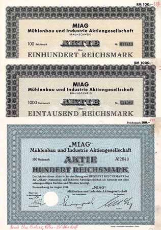MIAG Mühlenbau und Industrie AG (3 Stücke)