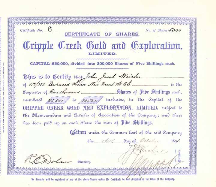 Cripple Creek Gold & Exploration Ltd.