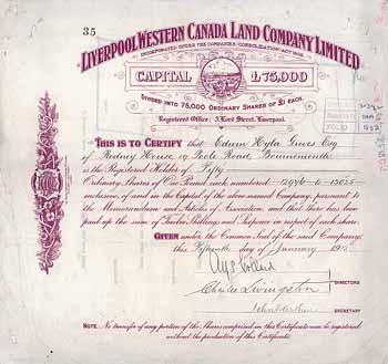 Liverpool Western Canada Land Co.