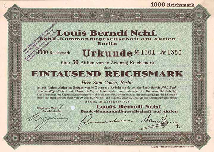 Louis Berndt Nchf. Bank-KGaA