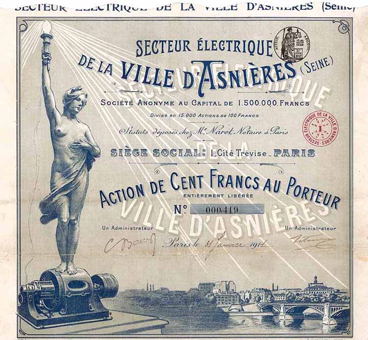 Secteur Électrique de la Ville d’Asnieres (Seine)