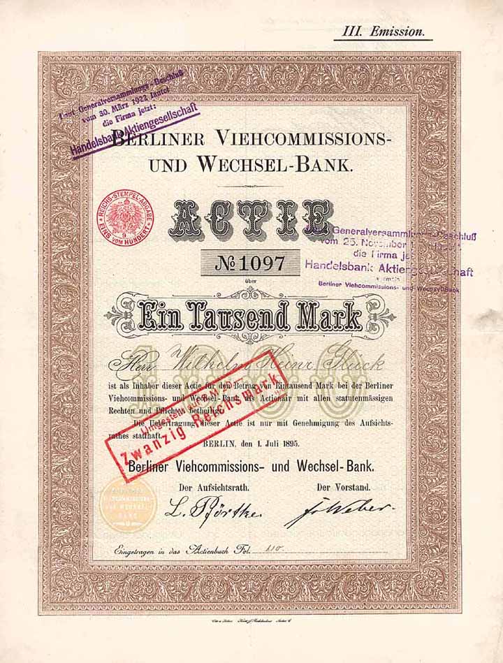 Berliner Viehcommissions- und Wechsel-Bank