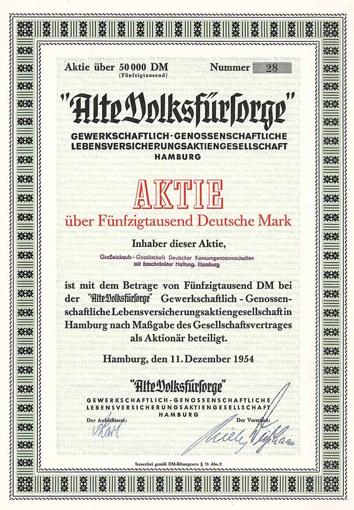 Alte Volksfürsorge Gewerkschaftlich-Genossenschaftliche Lebensversicherungsaktiengesellschaft