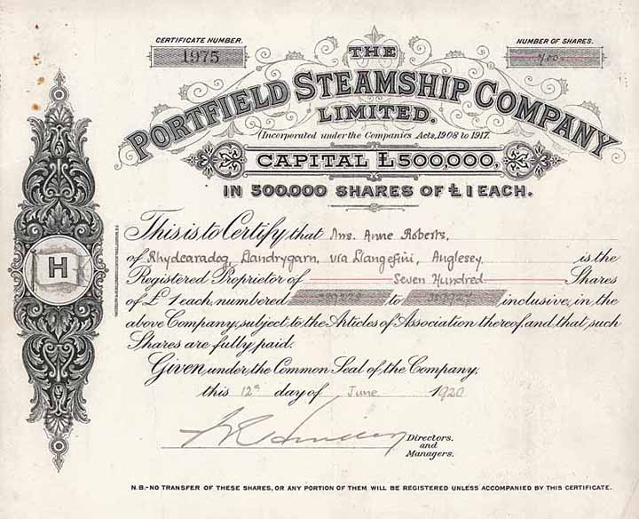 Portfield Steamship Co.