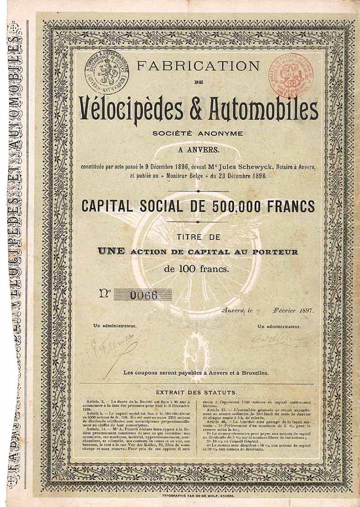 Fabrication de Vélocipèdes & Automobiles S.A.