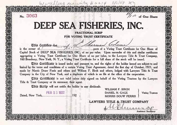 Deep Sea Fisheries