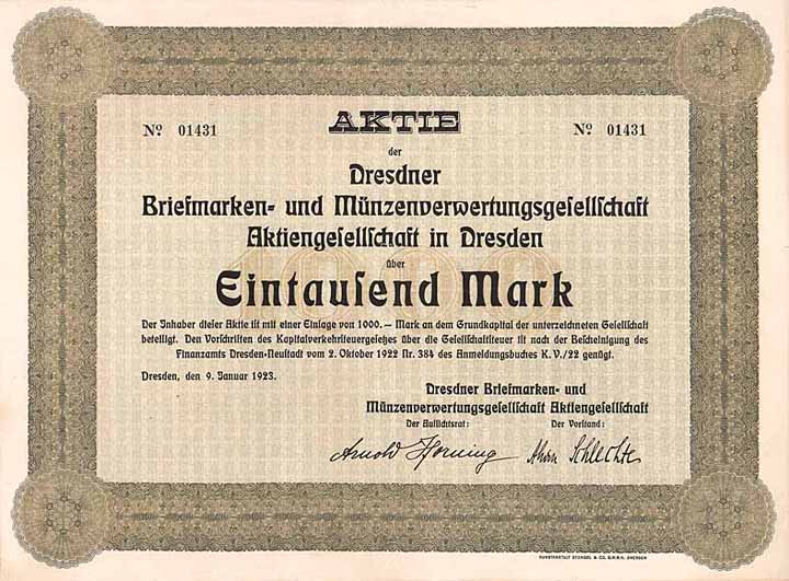 Dresdner Briefmarken- und Münzenverwertungsgesellschaft AG