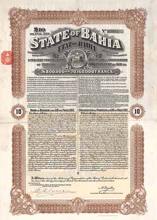 State of Bahia 5 % Funding Loan of 1915