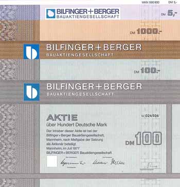 Bilfinger + Berger Bauaktiengesellschaft (6 Stücke)