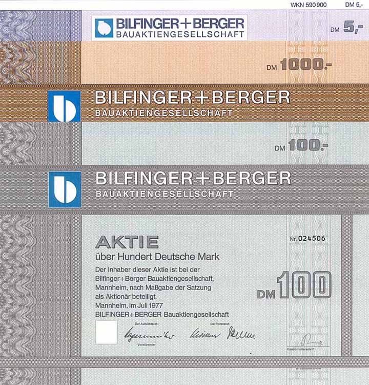 Bilfinger + Berger Bauaktiengesellschaft (6 Stücke)