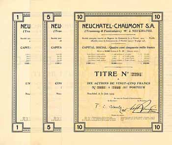 Neuchâtel-Chaumont S.A. (Tramway & Funiculaire) (3 Stücke)