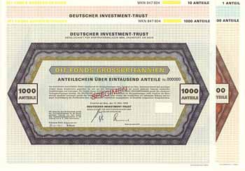 Deutscher Investment-Trust Gesellschaft für Wertpapieranlagen m.b.H. (4 Stücke)
