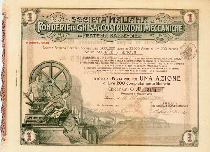 Soc. Italiana Fonderie in Ghisa e Costruzioni Meccaniche cai. Fratelli Balleydier