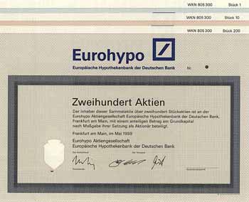 Eurohypo AG Europäische Hypothekenbank der Deutschen Bank (3 Stücke)