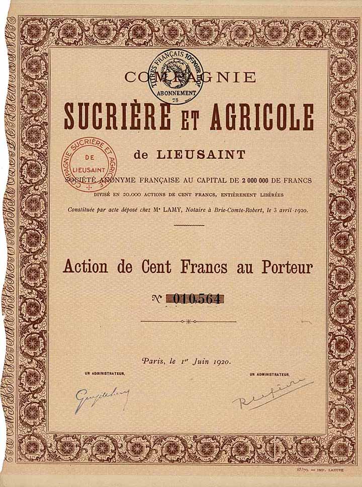 Cie. Sucriere & Agricole de Lieusaint