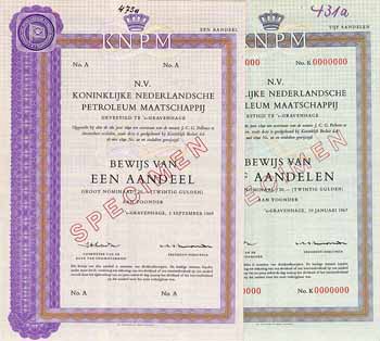 N.V. Koninklijke Nederlandsche Petroleum Maatschappij (Royal Dutch Petroleum Co.) (2 Stücke)