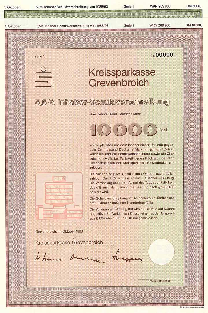 Kreissparkasse Grevenbroich (2 Stücke)