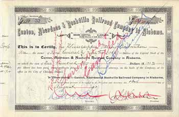 Canton, Aberdeen & Nashville Railroad Co. in Alabama