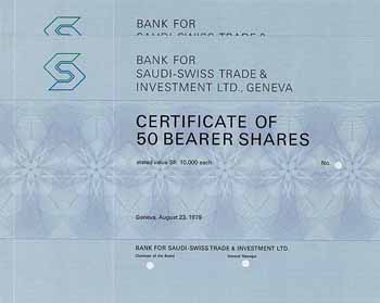 Bank for Saudi-Swiss Trade & Investment Ltd. (2 Stücke)