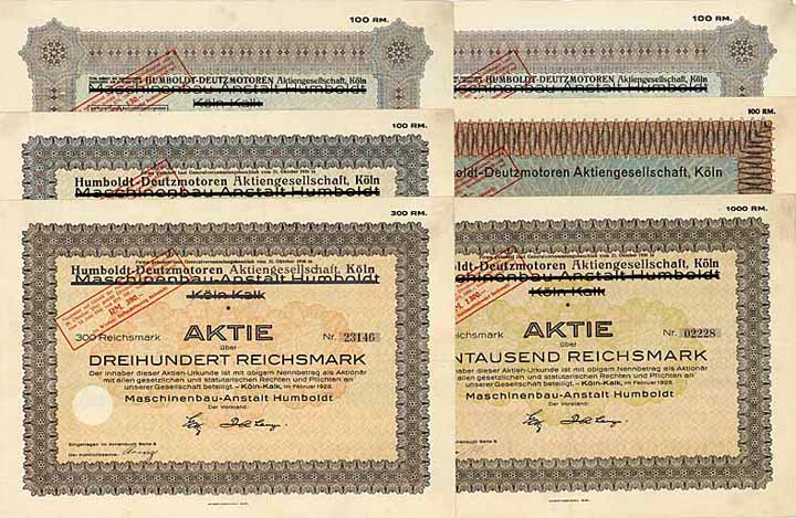 Maschinenbau-Anstalt Humboldt (Humboldt-Deutzmotoren AG) (6 Stücke)
