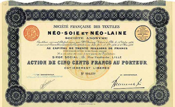 Soc. Francaise des Textiles Néo-Soie et Néo-Laine S.A.