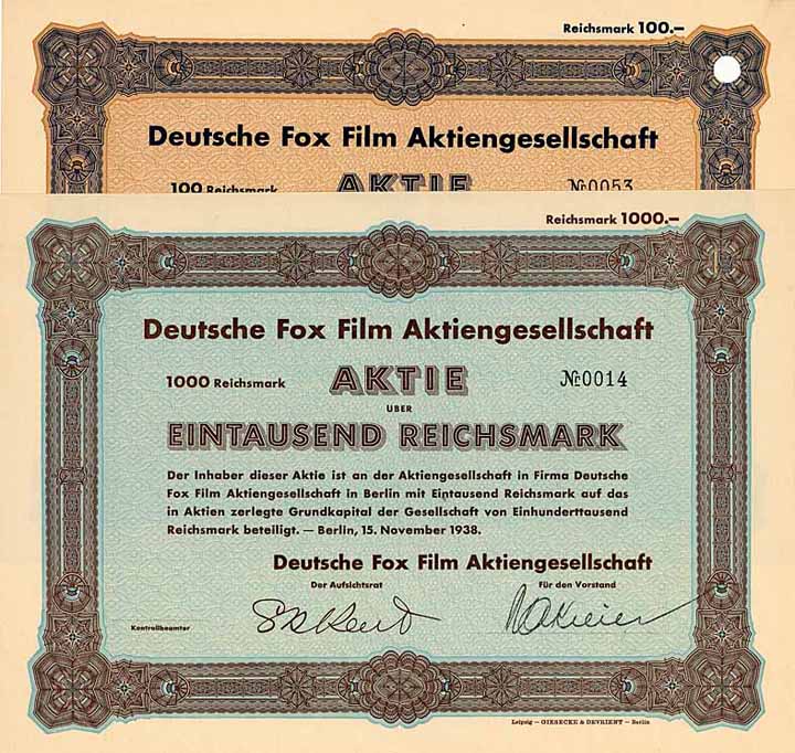 Deutsche Fox Film AG (2 Stücke)