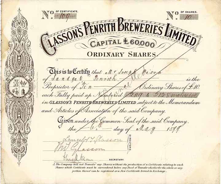 Glasson's Penrith Breweries Ltd.