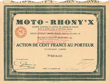Moto-Rhony‘X S.A.