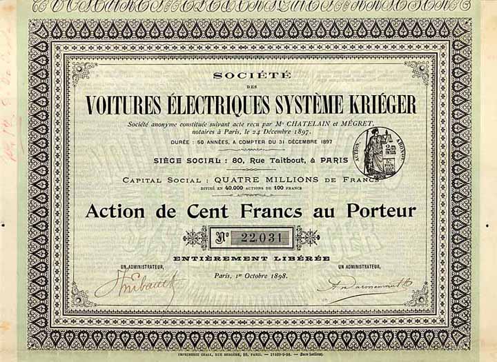 Société des Voitures Électriques Système Kriéger S.A.