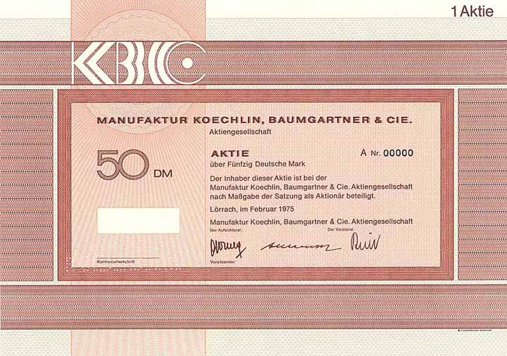 Manufaktur Koechlin, Baumgartner & Cie. AG