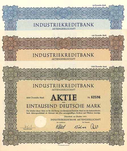 Industriekreditbank AG (5 Stücke)