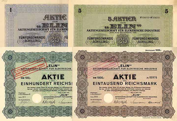 ELIN AG für elektrische Industrie (4 Stücke)