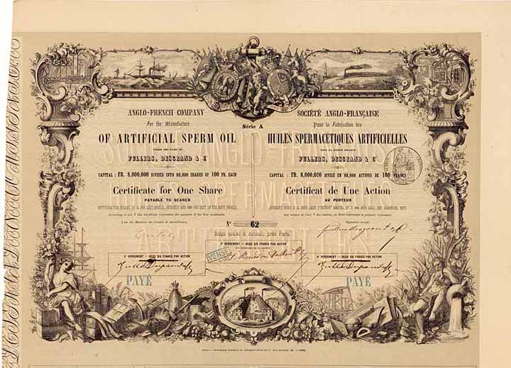 Anglo-French Company for the Manufacture of Artificial Sperm Oil under the name of Fullers, Desgrand & Co.