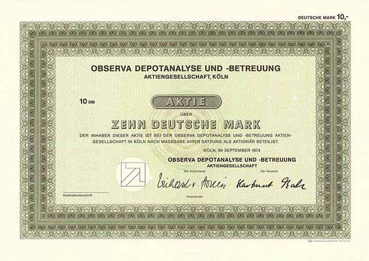 Observa Depotanalyse und -Betreuung AG