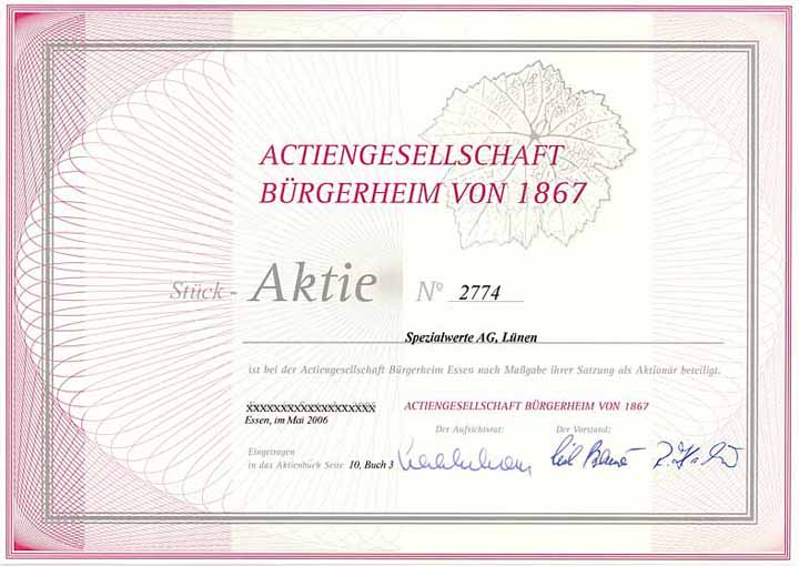 Actiengesellschaft Bürgerheim von 1867