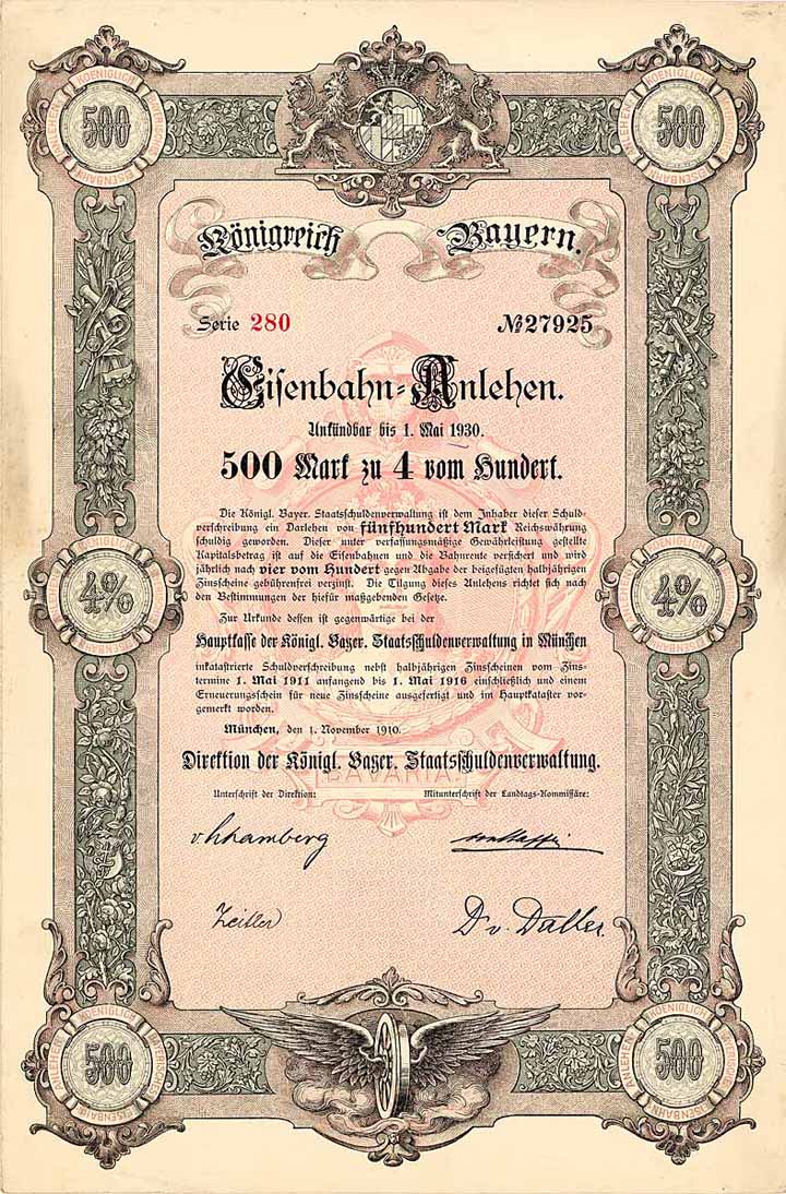 Königreich Bayern, Eisenbahn-Anlehen