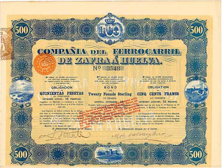 Cia. del Ferrocarril de Zafra á Huelva S.A.