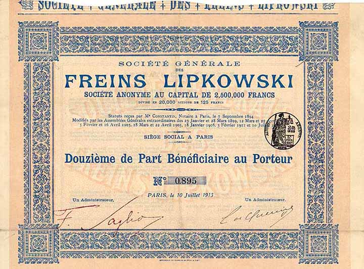 Soc. Gen. des Freins Lipkowski S.A.