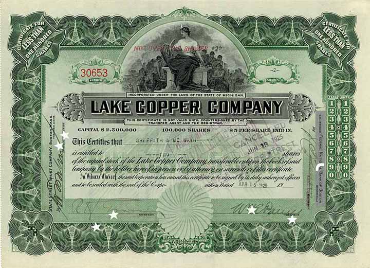 Lake Copper Co. (OU W. Paine)