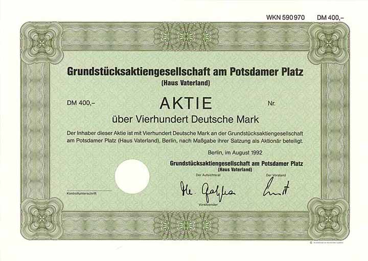Grundstücks-AG am Potsdamer Platz (Haus Vaterland)