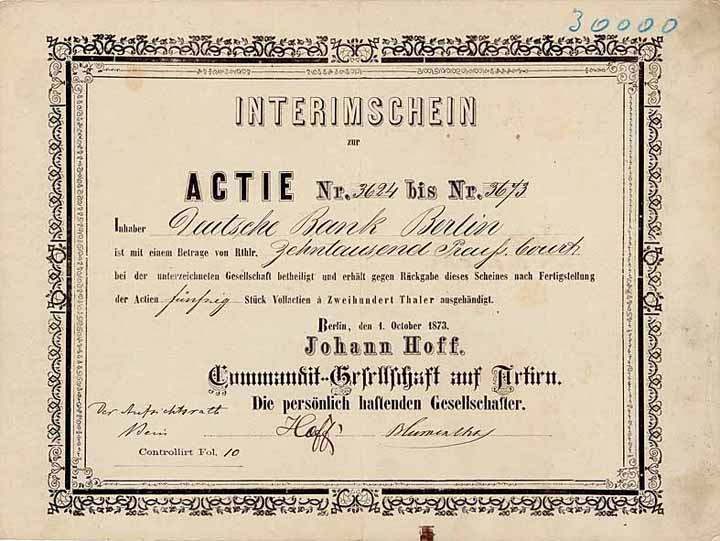 Johann Hoff Comm.-Ges. a.A.