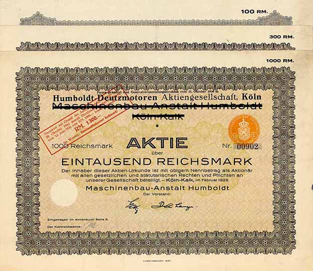 Maschinenbau-Anstalt Humboldt (Humboldt-Deutzmotoren AG) (6 Stücke)