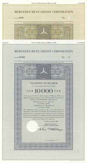 Mercedes-Benz Credit Corp. (2 Stücke)