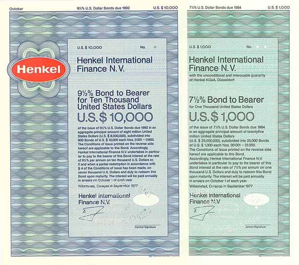 Henkel International Finance N.V. (2 Stücke)