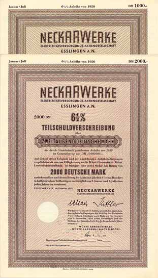 Neckarwerke Elektrizitätsversorgungs-AG (2 Stücke)