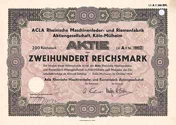 ACLA Rheinische Maschinenleder- und Riemenfabrik AG